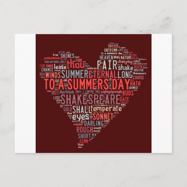 Shakespeare Sonnet Postcard (Front)