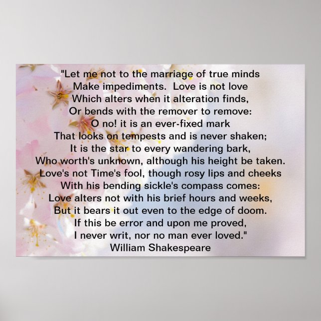 Shakespeare Sonnet Poster (Front)