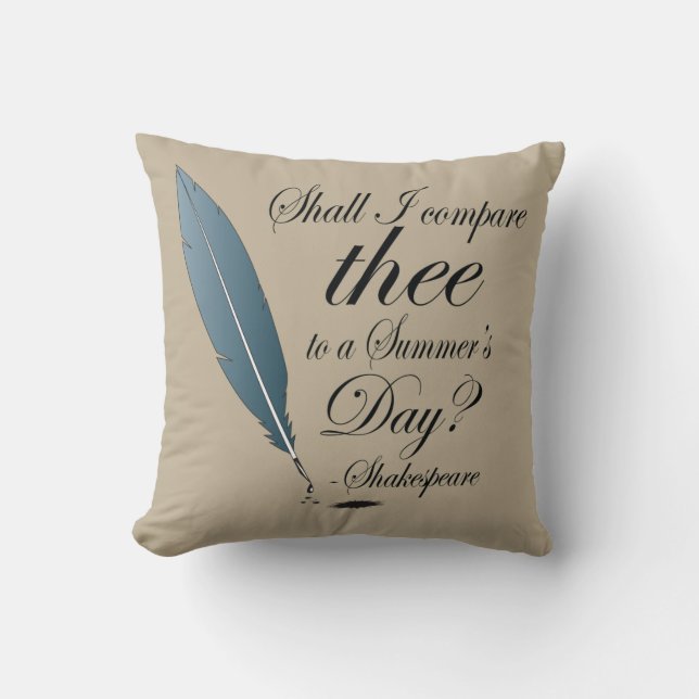 Shakespeare Summer's Day Quote Throw Pillow (Front)