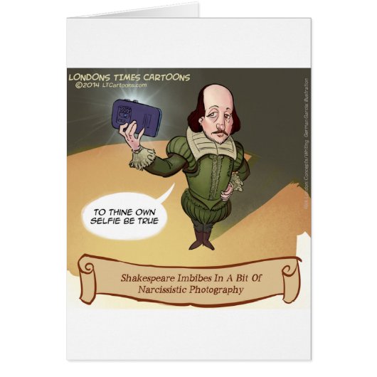 Shakespeare Takes Selfie Funny Cards (Front)