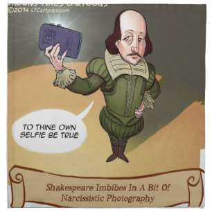 Shakespeare Takes Selfie Funny Napkin