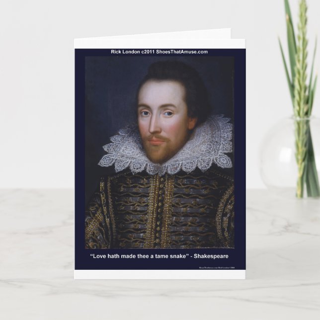Shakespeare Tame Snake Love Quote Gifts & Tees Card (Front)
