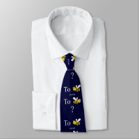 Shakespeare To Be Or Not To Bee Navy Blue Neck Tie