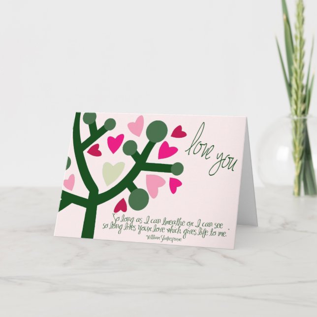 Shakespeare Valentine Love Hearts Card (Front)