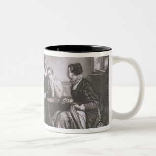 Shakespeare with his Family, at Stratford, Recitin Two-Tone Coffee Mug