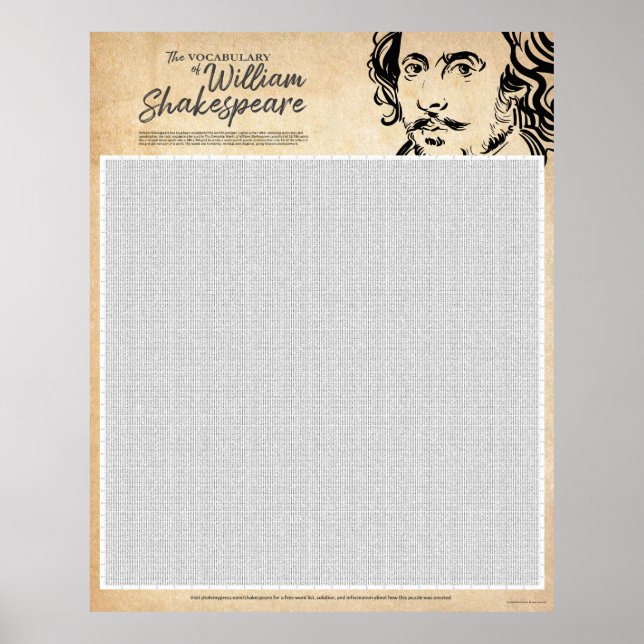 Shakespeare Word Search Poster (Extra Large) (Front)