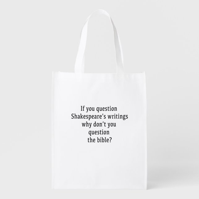 Shakespeare Writing Grocery Bag (Front)