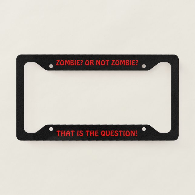 Shakespeare Zombie Movie Script License Plate Frame (Front)