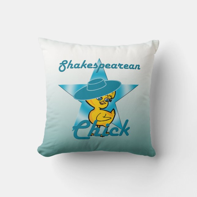 Shakespearean Chick #7 Throw Pillow (Front)