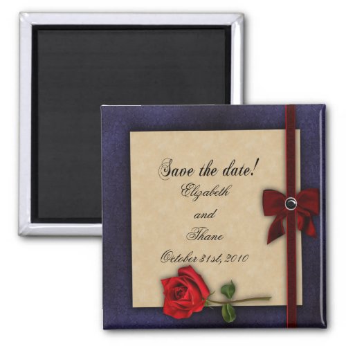 Shakespearean Rose Wedding Save The Date Magnet