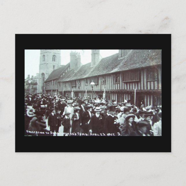 Shakespeare's Birthday 1907, Stratford-upon-Avon Postcard (Front)
