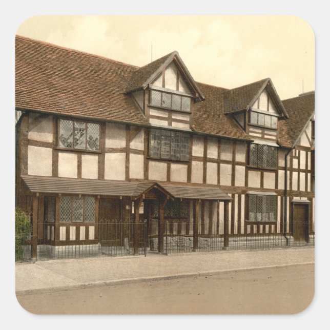 Shakespeare's Birthplace, Stratford-upon-Avon Square Sticker (Front)