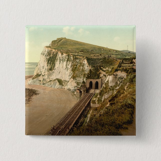 Shakespeare's Cliff, Dover, Kent, England Button (Front)
