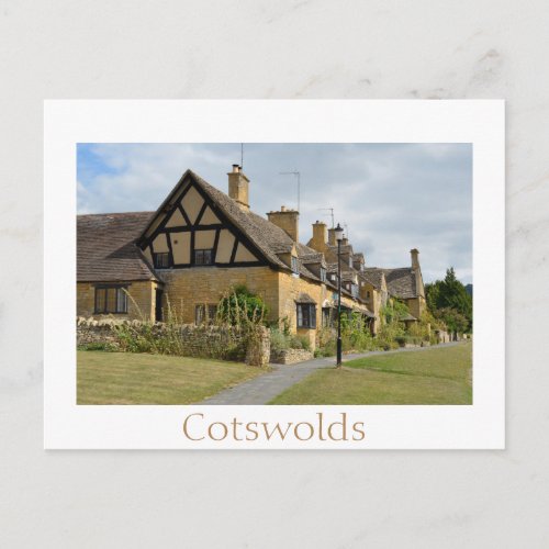 Shakespeares cottages in Broadway white card