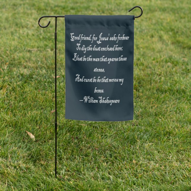 Shakespeares Grave Robbers Epitaph And Curse 1 Garden Flag (In SItu)