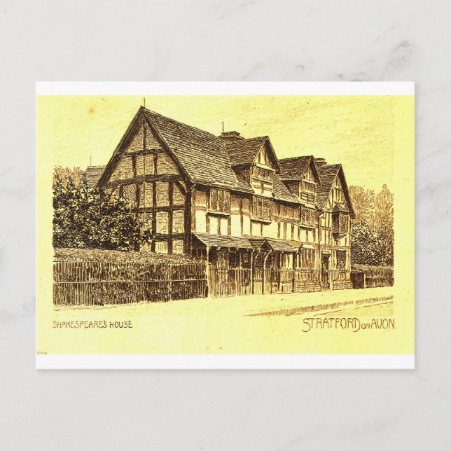 Shakespeare's House Stratford on Avon Postcard (Front)