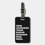 Shakespeare's Ladies Luggage Tag