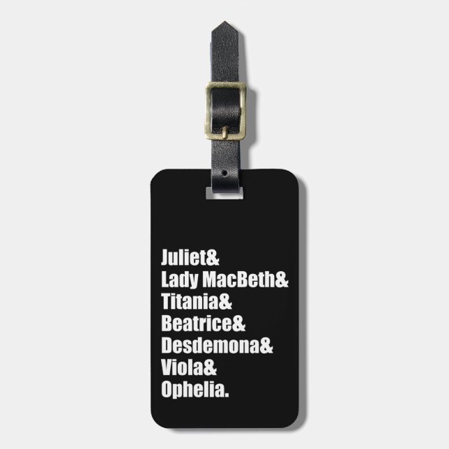 Shakespeare's Ladies Luggage Tag (Front Vertical)