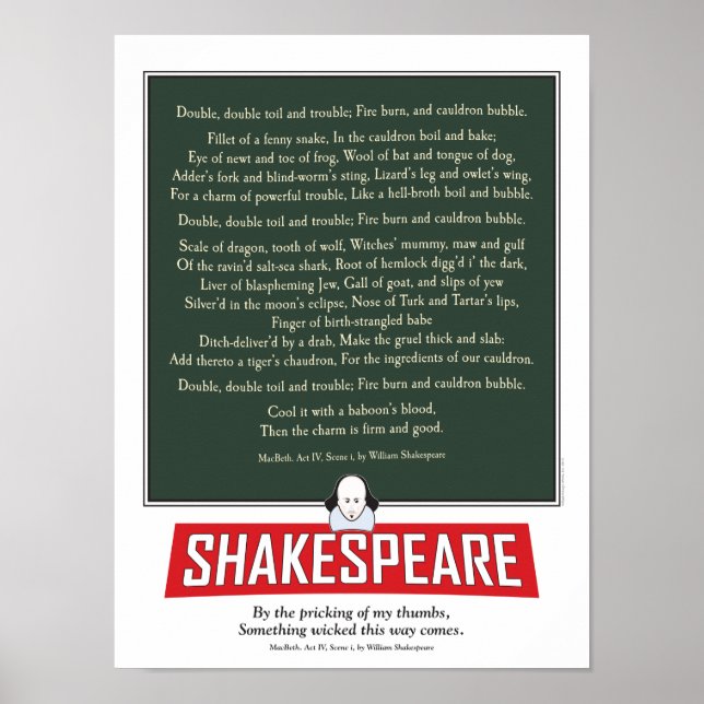 Shakespeare's MacBeth. witches incantation poster. Poster (Front)