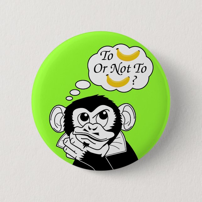 Shakespeare's Monkey Pinback Button (Front)