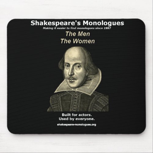 Shakespeares Monologues Mousepad Black Mouse Pad
