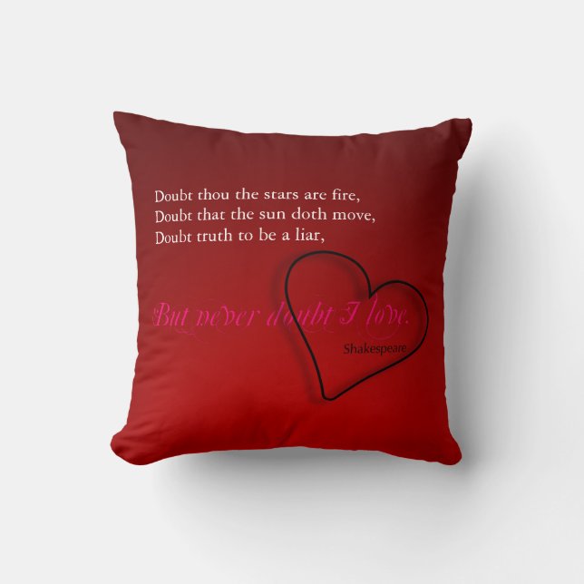 Shakespeare's Quote about Love Valentine SqP Throw Pillow (Front)