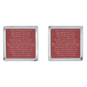 Shakespeare's Sonnet 116 Cufflinks