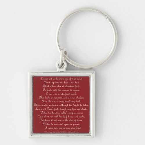 Shakespeares Sonnet 116 Square Keychain