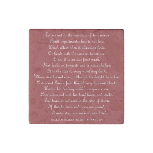 Shakespeares Sonnet 116 Square Magnet