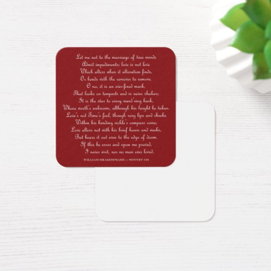 Shakespeare's Sonnet 116 Square Magnet (Desk)