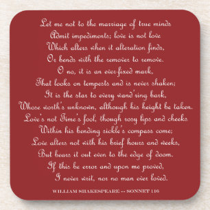 Shakespeare's Sonnet 116 Square Magnet Beverage Coaster
