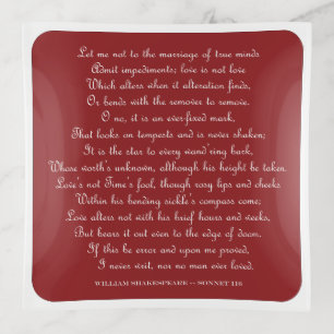 Shakespeare's Sonnet 116 Square Magnet Trinket Tray