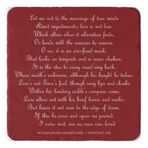 Shakespeare's Sonnet 116 Square Magnet Trivet