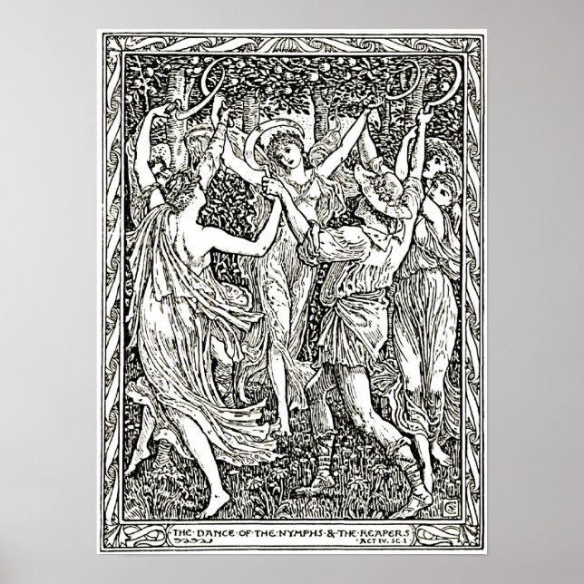 Shakespeare's Tempest Illustration Engraving Poster (Front)