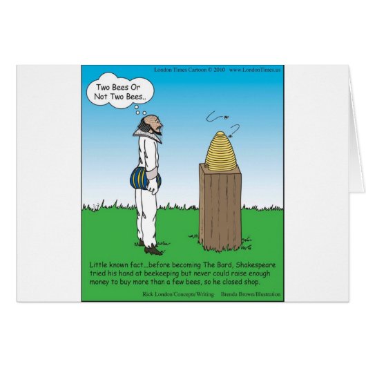 Shakespeare's The BeeKeeper Funny Gifts & Tees Cards (Front Horizontal)