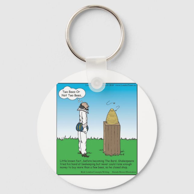 Shakespeare's The BeeKeeper Funny Gifts & Tees Keychain (Front)