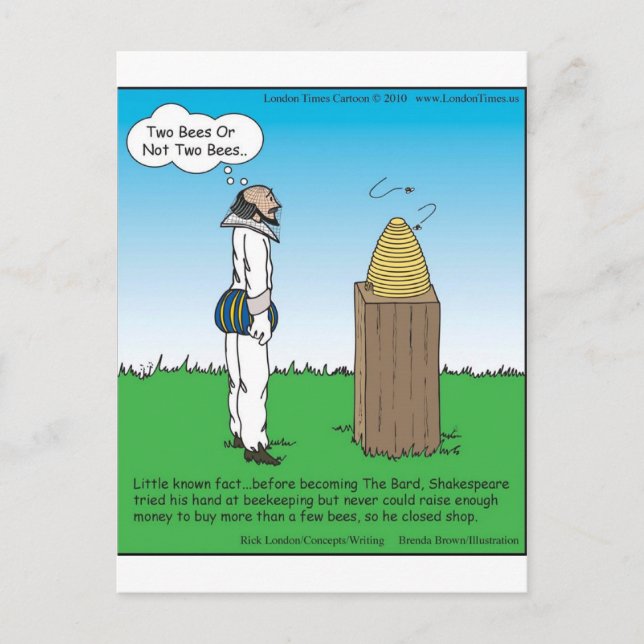 Shakespeare's The BeeKeeper Funny Gifts & Tees Postcard (Front)