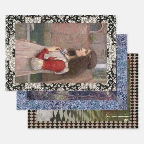 SHAKESPEARES TRAGIC LADIES HEAVY WEIGHT DECOUPAGE WRAPPING PAPER SHEETS