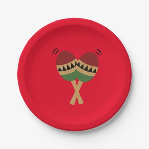 Shaking Maracas Red Paper Plates