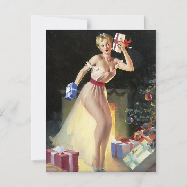 Shaking the presents pin up invitation (Front)