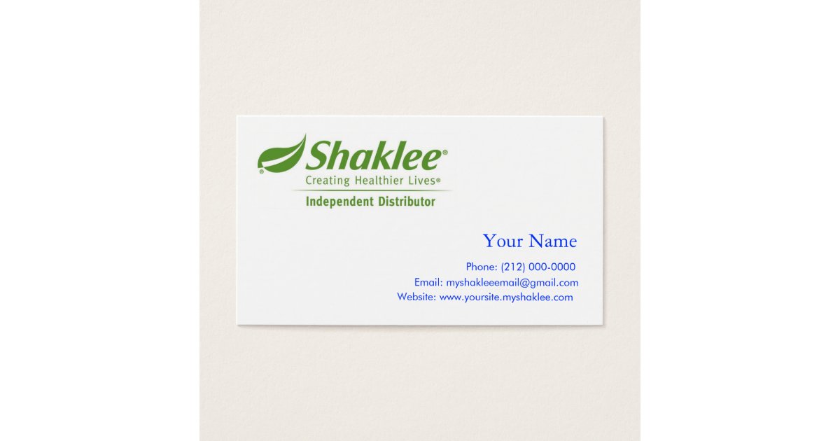 Shaklee Independent Distributer Business Card Zazzle