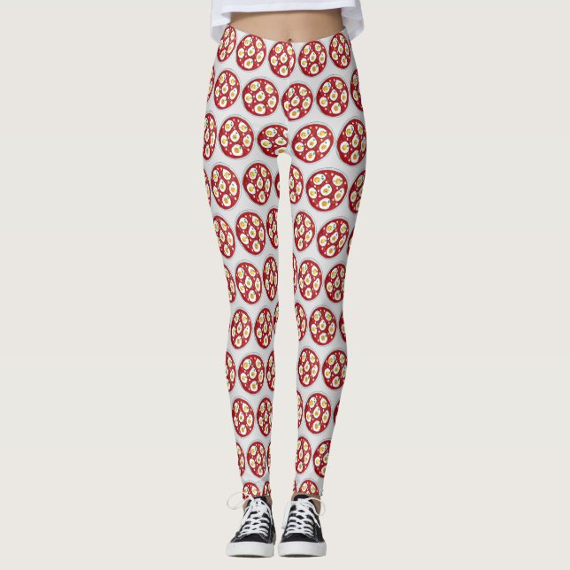 Shakshouka Poached Eggs Tomato Sauce Israeli Food Leggings (Front)