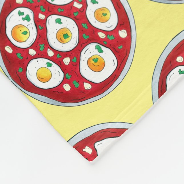 Shakshouka Shakshuka Spicy Poached Eggs Tomatoes Fleece Blanket (Corner)