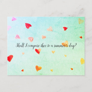 Shall I compare thee to a summer’s day? Sonnet 18 Postcard