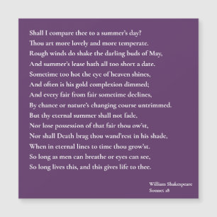 Shall I compare thee to a summer's day? sonnet 18