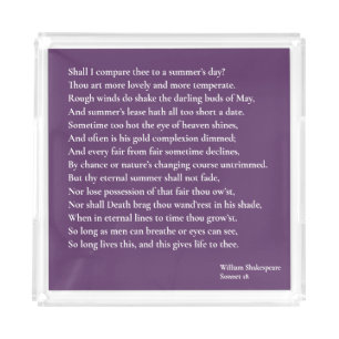 Shall I compare thee to a summer's day? sonnet 18 Acrylic Tray