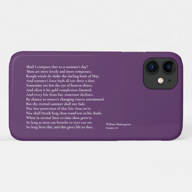 Shall I compare thee to a summer's day? sonnet 18 Case-Mate iPhone Case (Back (Horizontal))