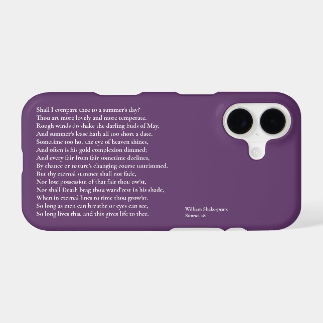 Shall I compare thee to a summer's day? sonnet 18  Case-Mate iPhone Case (Back (Horizontal))