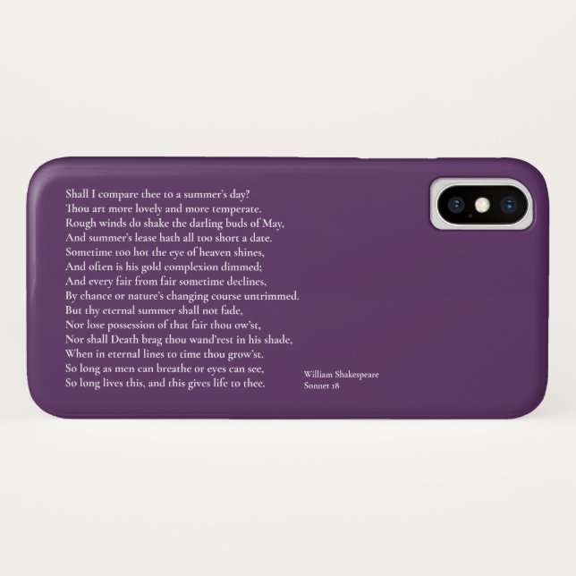 Shall I compare thee to a summer's day? sonnet 18 Case-Mate iPhone Case (Back (Horizontal))