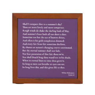 Shall I compare thee to a summer's day? sonnet 18 Desk Organizer